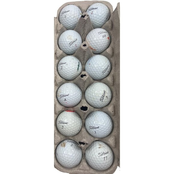Used Titleist Golf Balls Set Of 24 Mixed Numbers & Marks C302 - Picture 2 of 4